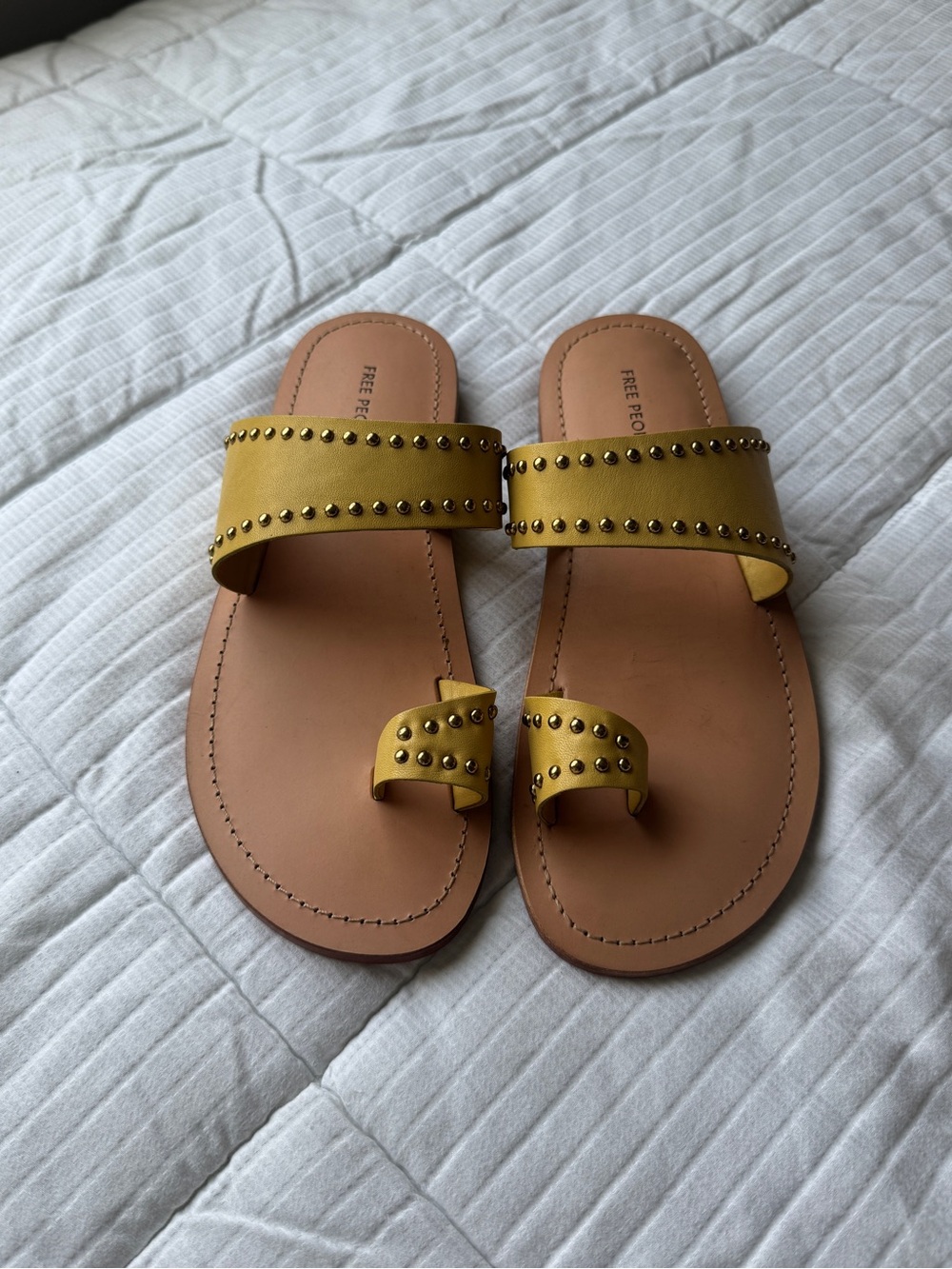 Free People Amelie yellow leather sandals, size 7 - Picture 2 of 11